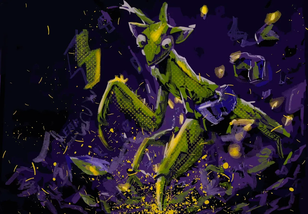 The mantis mid-kick in an explosive training drill