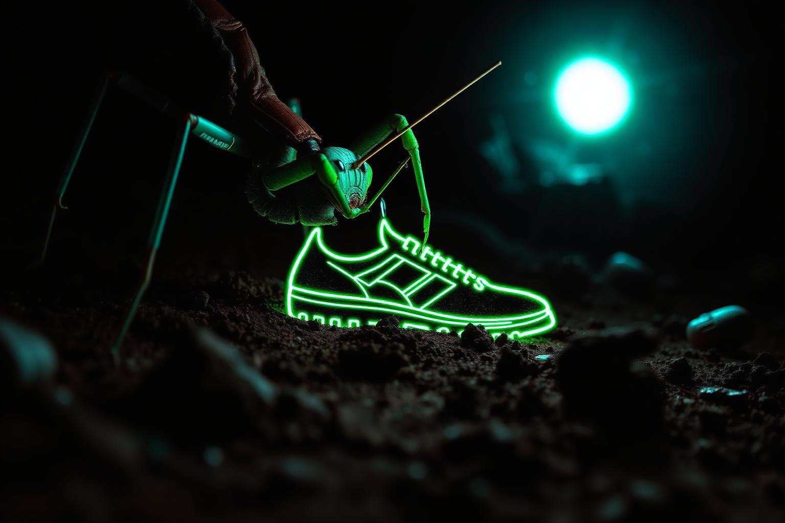The Vow — a sketch of a shoe glows in the dirt